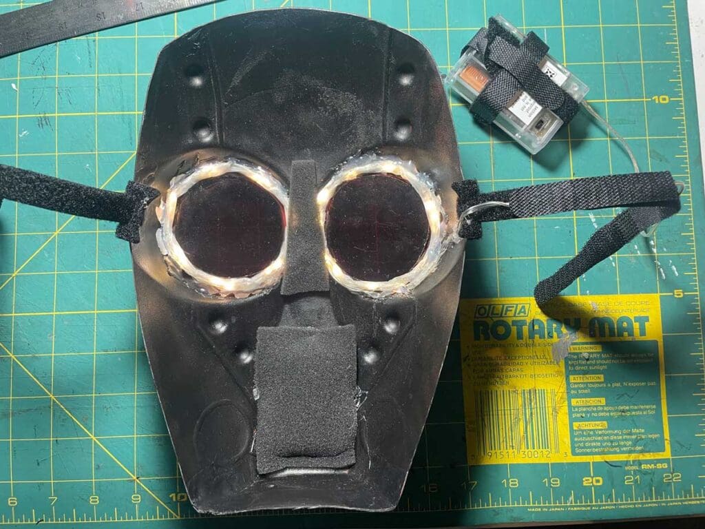 hot glued the coiled up lights around the lights